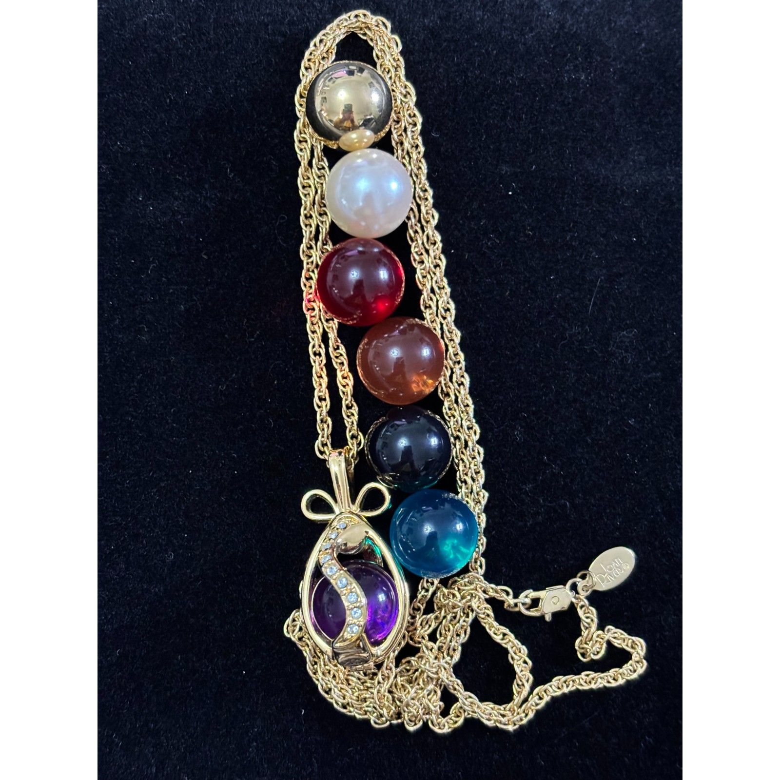 Joan Rivers Classics Collection With 7 Changeable Stones Caged Egg Pendant